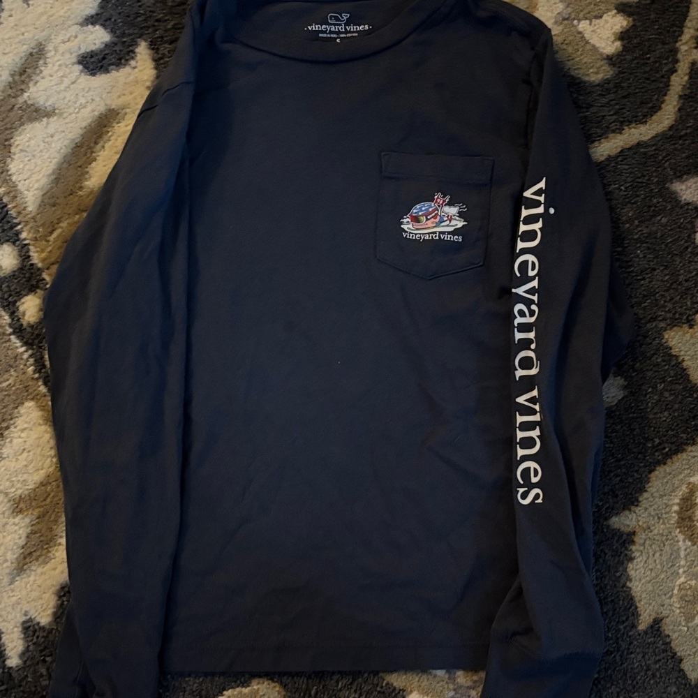 Vineyard Vines Men's Dark Blue Long Sleeve Tee Youth small